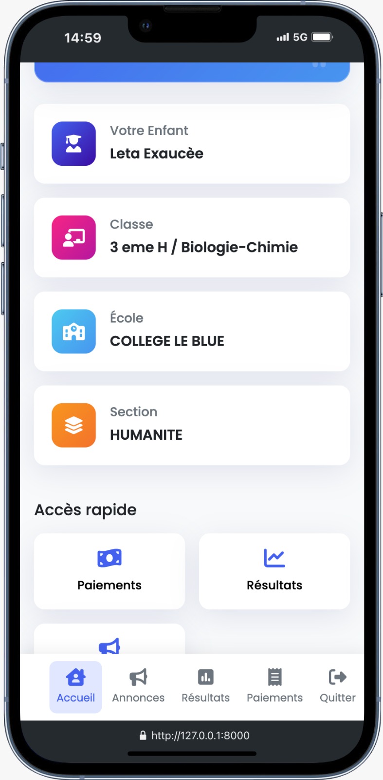 Interface mobile BMS Kelasi
